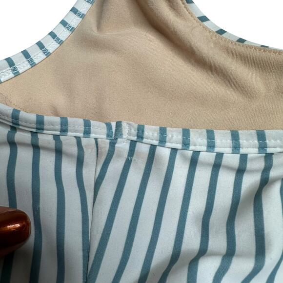 ALBION FIT Island Fever One Piece Swimsuit Floral Striped Women's Size XL FLAWED - Picture 9 of 12